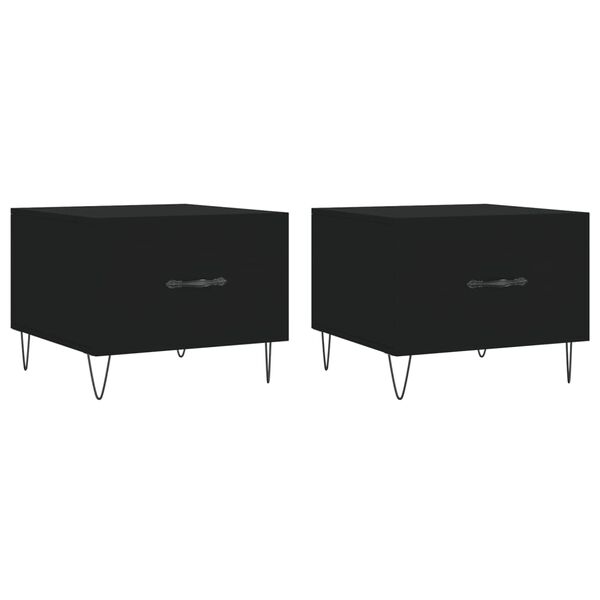 vidaXL Salongbord 2 stk svart 50x50x40 cm konstruert tre