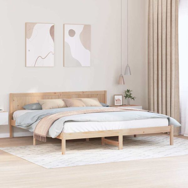 vidaXL Sengestamme Brun 180 x 200 cm Massivt furutre