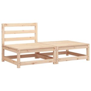 vidaXL Hagesofa uten armlener med fotskammel i heltre furu