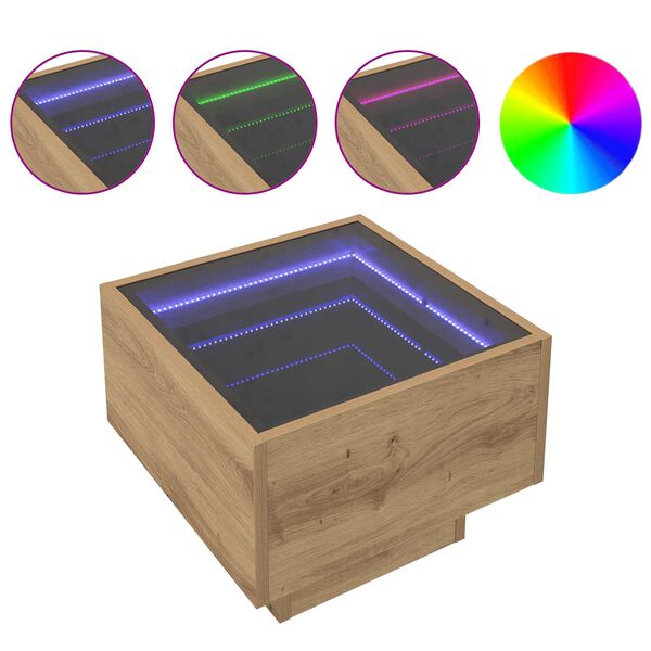 vidaXL Kaffebord artisan eik 40 x 40 x 30 cm Konstruert tre