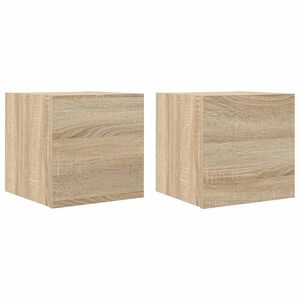 vidaXL Vegghengte TV-benker 2 stk sonoma eik 30,5x30x30 cm