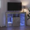 vidaXL Hj&oslash;rne LED TV-skap Betonggr&aring; 100x40x68cm Konstruert tre