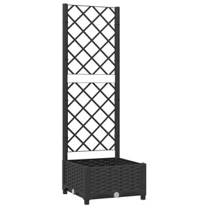 vidaXL Hagepotte med espalier svart 40x40x121,5 cm PP