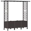 vidaXL Hevet Bed med Trellis og Tak Brun 162,5 x 40 x 142 cm PP
