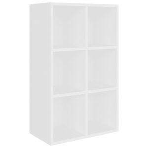vidaXL Bokhylle/skjenk hvit 66x30x98 cm konstruert tre