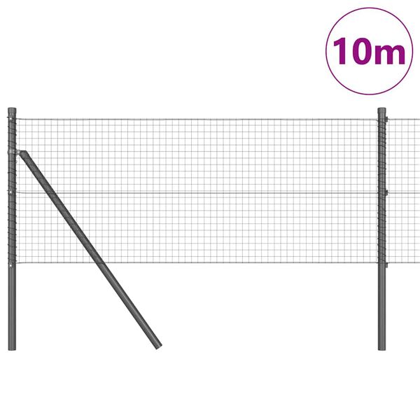 vidaXL Gjerdep&aring;le Gr&aring; 10 x 0,6 m (25 x 25 mm nett) St&aring;l og PVC