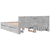 vidaXL Sengeramme med hodegavl betonggr&aring; 160x200 cm konstruert tre