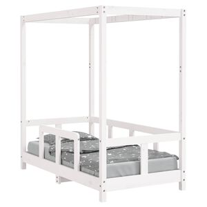 vidaXL Barnesengeramme hvit 70x140 cm heltre furu