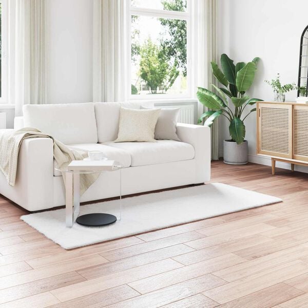 vidaXL Kunstpels Kanin Teppe Olite Hvit 80 x 200 cm Polyester