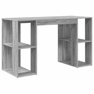 vidaXL Skrivebord Gr&aring; Sonoma Konstruert tre 130 x 50,5 x 75 cm