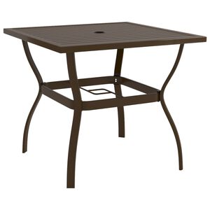 vidaXL Hagebord brun 81,5x81,5x72 cm st&aring;l