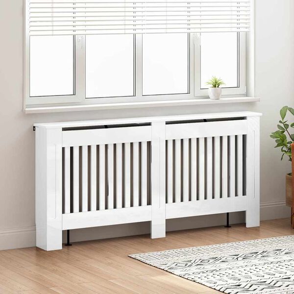 vidaXL Radiator Deksel H&oslash;yglanset hvit 172 x 19 x 81,5 cm