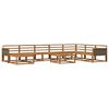 vidaXL Utend&oslash;rs sofa-sett 9 pcs Naturlig Solid akasietre