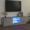 vidaXL TV-benk med LED-lys betonggrå 120x30x36 cm