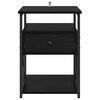 vidaXL Nattbordskap med skuff Svart Eik 40 x 42 x 55 cm Konstruert tre