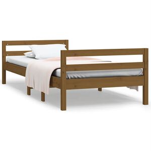vidaXL Sengeramme honningbrun 75x190 cm heltre furu