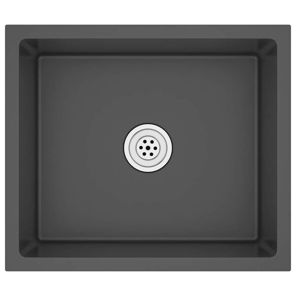 vidaXL Håndlaget kjøkkenvask svart rustfritt stål