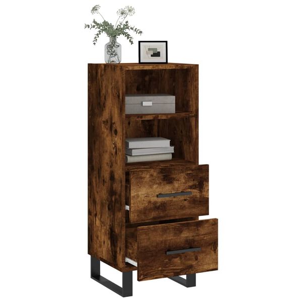 vidaXL Skjenk r&oslash;kt eik 34,5x34x90 cm konstruert tre