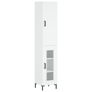 vidaXL Highboard hvit 34,5x34x180 cm konstruert tre