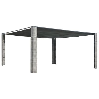vidaXL Paviljong med uttrekkbart tak polyrotting 400x400x200 cm grå