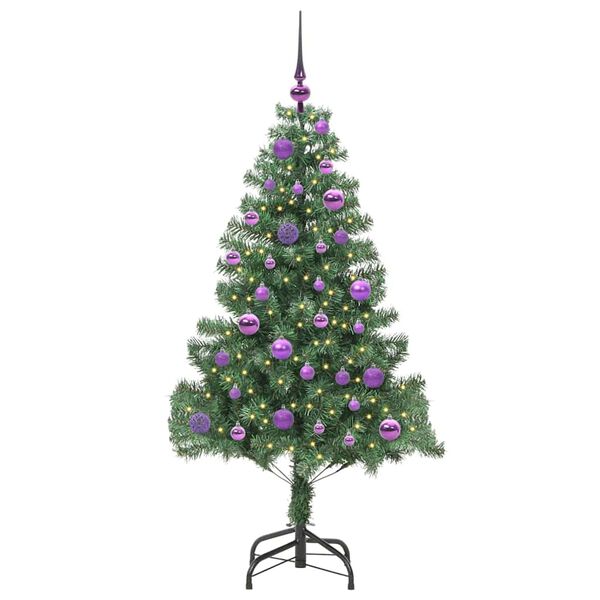 vidaXL Juletre med 150 LED med stativ gr&oslash;nn 150 cm PVC