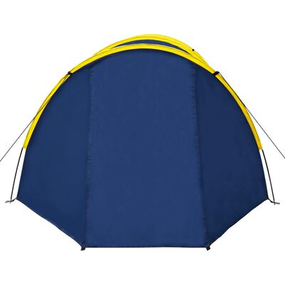 vidaXL Campingtelt 4 personer marineblå/gul