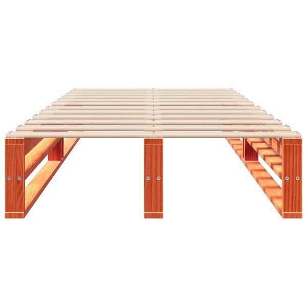 vidaXL Sengeramme uten madrass voksbrun 100x200 cm heltre furu