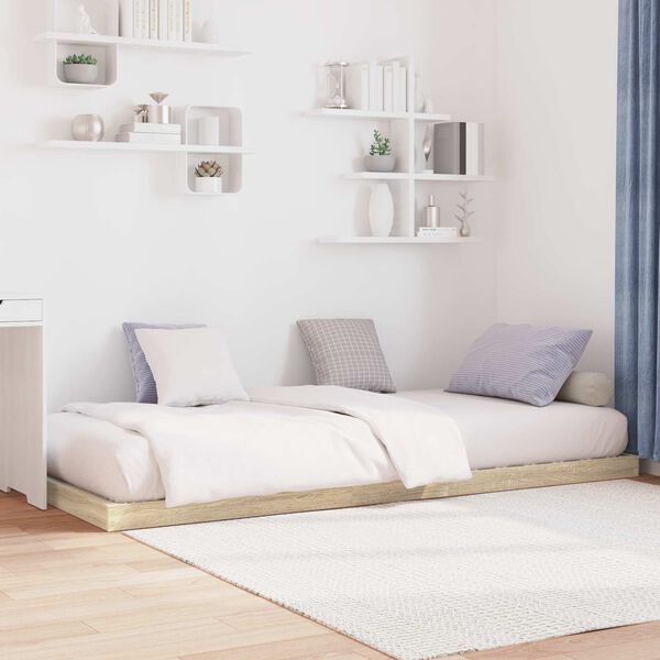 vidaXL Gulvbedramme Sonoma 100 x 200 cm Konstruert tre