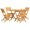 vidaXL Hagespisegruppe 5 deler heltre teak