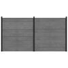 vidaXL Gjerdesett 353 x 186 cm WPC og Aluminium Gr&aring;