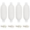 vidaXL B&aring;tfender 4 stk hvit &Oslash; 16x58 cm PVC