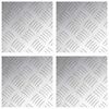 vidaXL Trinn Torget 4 pcs s&oslash;lv 20 x 20 cm Aluminium