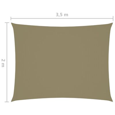 vidaXL Solseil oxfordstoff rektangulær 2x3,5 m beige