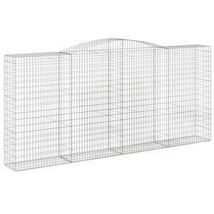 vidaXL Gabionkurv buet 400x50x180/200 cm galvanisert jern