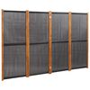 vidaXL Romdeler 4 paneler svart 280x180 cm