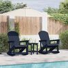vidaXL Hage lounge sett 3 pcs Marinebl&aring; HDPE