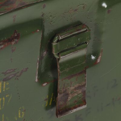 vidaXL Oppbevaringskiste militær stil 68x24x66 cm jern