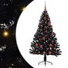 vidaXL Kunstig Forh&aring;ndsopplyst Juletre Svart 150 cm PVC