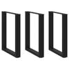 vidaXL Spisebordben U-formet 3 stk svart 70 x (72-73) cm st&aring;l