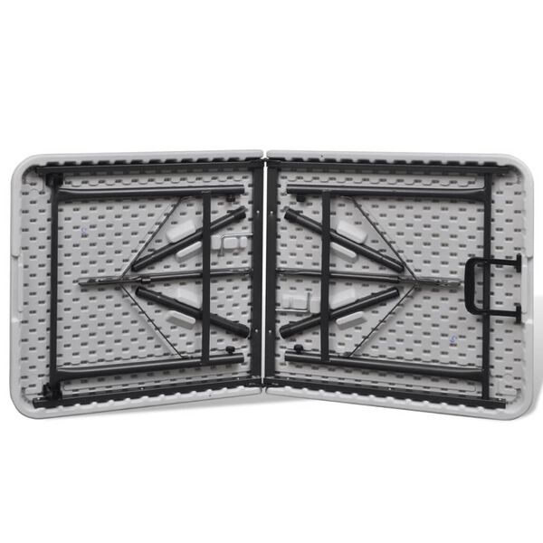 vidaXL Sammenleggbart hagebord 122 cm HDPE hvit