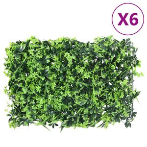 &nbsp;vidaXL Gjerde med kunstige blader&nbsp;6 stk gr&oslash;nn 40x60 cm