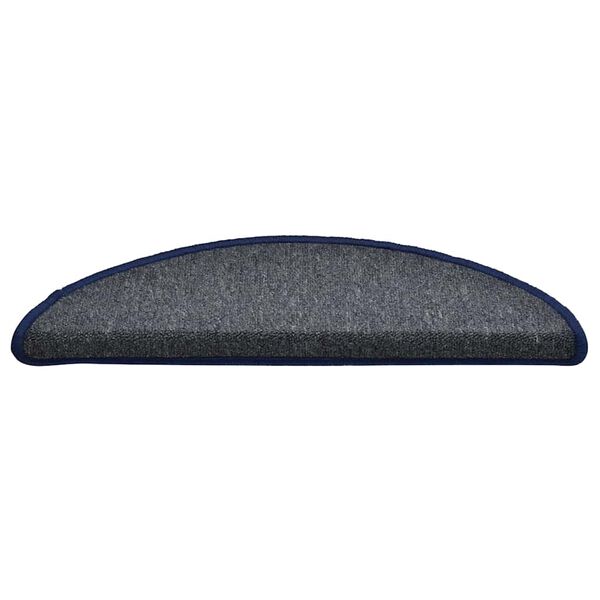 vidaXL Trappematter 30 stk 56x17x3 cm mørkegrå og blå halvrund