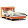 vidaXL Seng med bokhylle uten madrass voksbrun 140x190 cm heltre furu