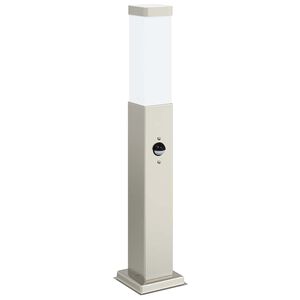 vidaXL Pullertlampe med sensor 50 cm rustfritt st&aring;l IP44