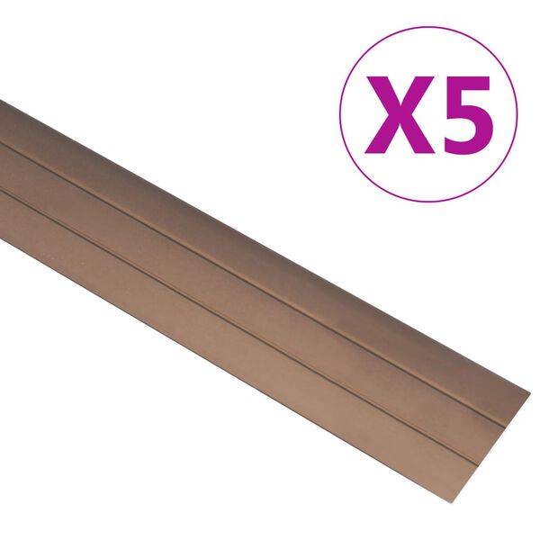 vidaXL Gulvprofiler 5 stk aluminium 90 cm brun
