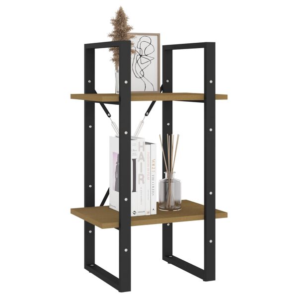 vidaXL Bokhylle 2 niv&aring;er 40x30x70 cm heltre furu