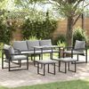 vidaXL Hagesofa Set 6 pcs Svart Stål