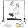 vidaXL Fotostudiosett med lyssett, bakgrunn og reflektor