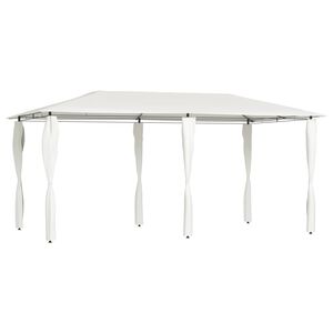 vidaXL Paviljong med stolpetrekk 2,98x5,3x2,59 m krem 160 g/m&sup2;
