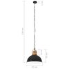 vidaXL Industriell hengelampe svart rund 32 cm E27 heltre mango